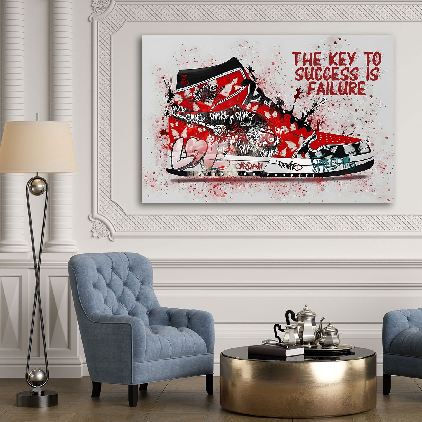 Wandbild Pop Art Sneaker Graffiti Motivation Basketball Erfolg