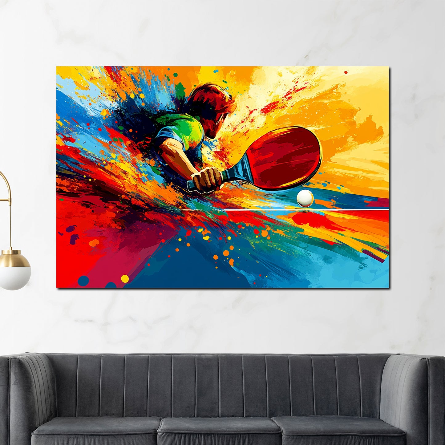 Wandbild Pop Art Tischtennis farbenfroh dynamisch modern