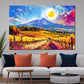 Wandbild Pop Art Weinberge Sonne Berge Natur farbenfroh