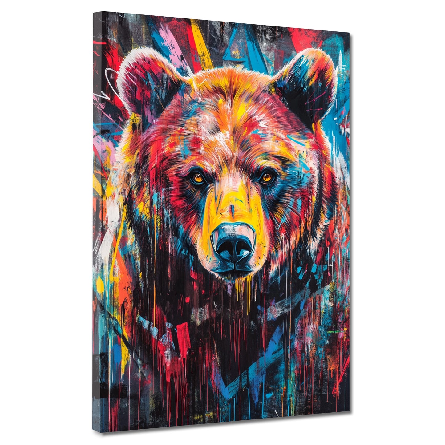 Wandbild Pop Art ausdrucksstarker Bär modern