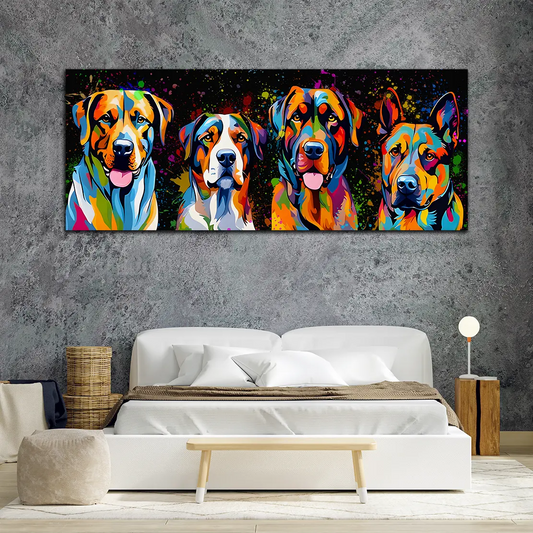 Wandbild Pop Art große Hunde Colour Style