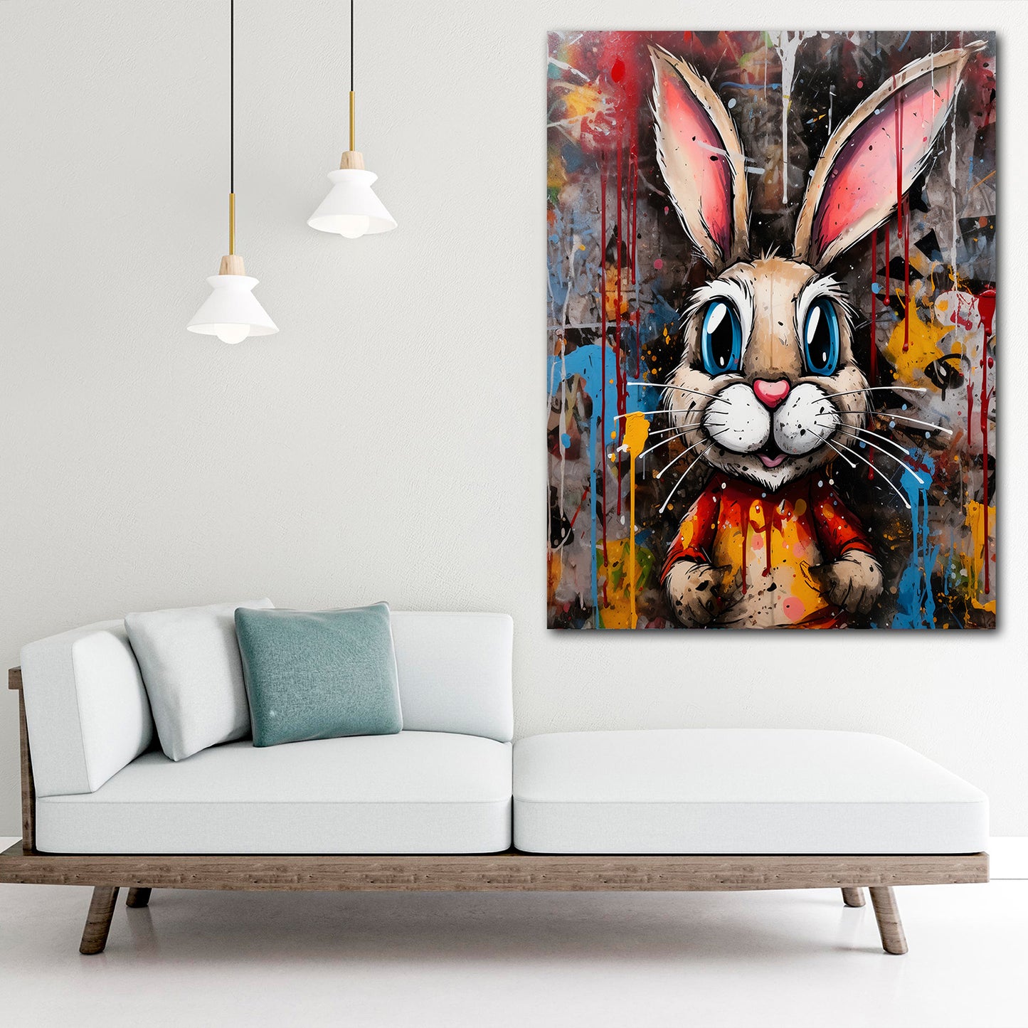 Wandbild Rabbit Abstract Pop Art Style