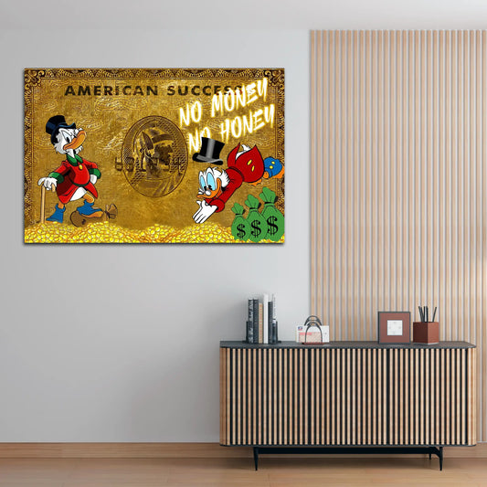 Wandbild Rich Duck Motivation Gold Style