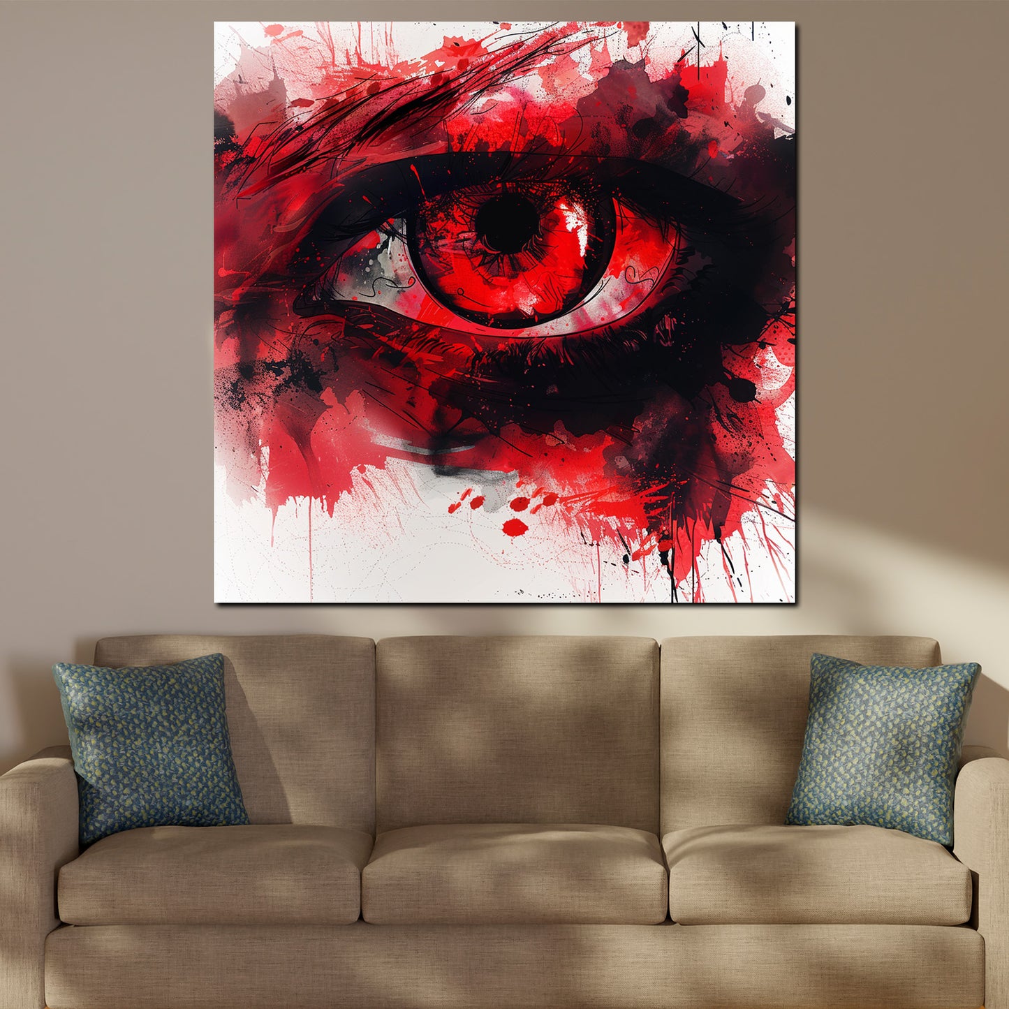 Wandbild rotes Auge abstrakte Kunst