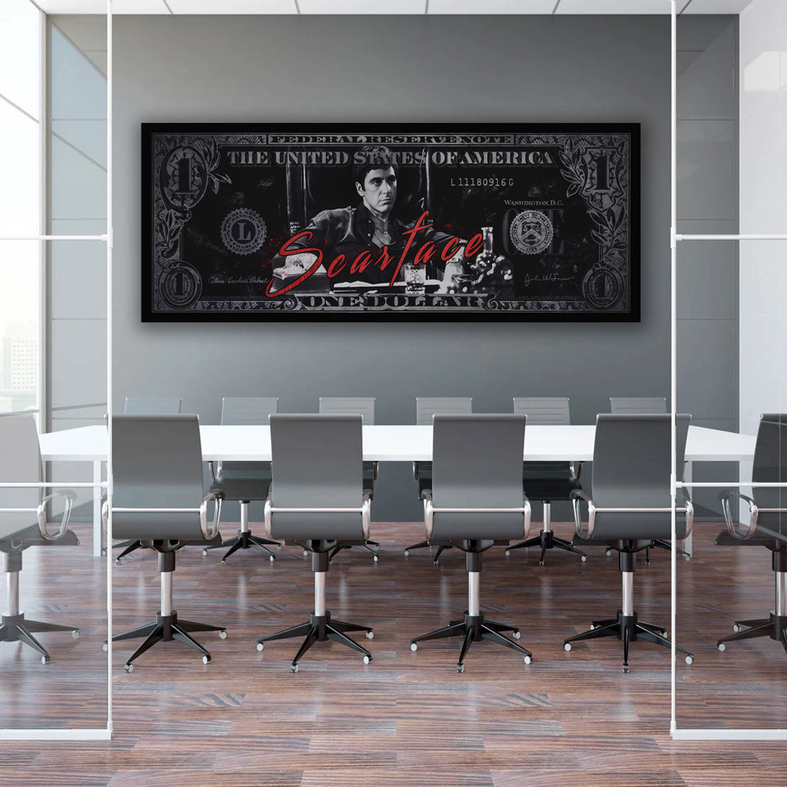 Wandbild Scarface Dollar-Motiv Geld und Erfolg