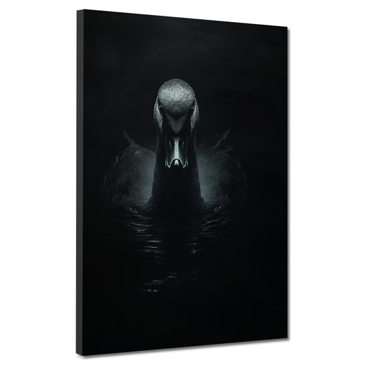 Wandbild Schwan im dunklen Wasser Eleganz Mystik modern