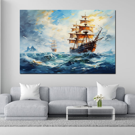 Wandbild Segelschiffe auf hoher See