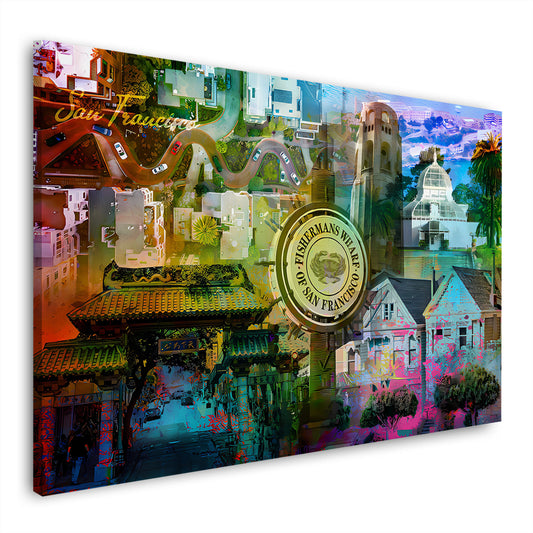San Francisco USA Chinatown Lombard Street modern Wandbild