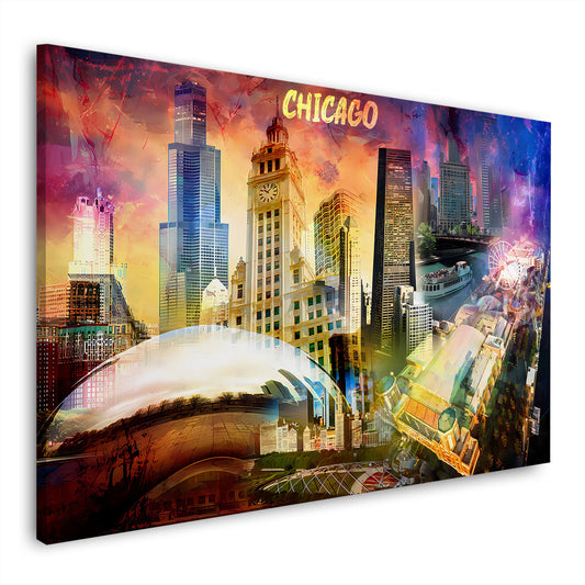 Chicago Skyline USA Pop Art Architektur modern Wandbild