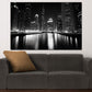 Wandbild Städte Chicago USA Skyline Hochhäuser schwarz weiß Nachtmotiv