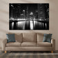 Wandbild Städte Chicago USA Skyline Hochhäuser schwarz weiß Nachtmotiv