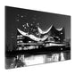 Wandbild Städte Hamburg Elbphilharmonie Architektur schwarz weiß Spiegelung