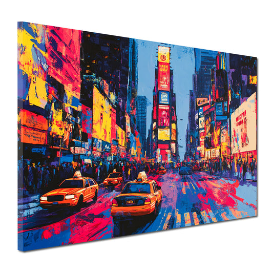 Wandbild Städte Pop Art New York Times Square Taxi bunt