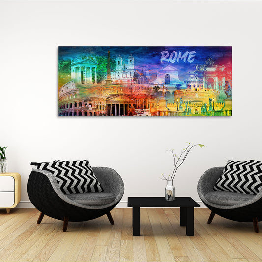 Rom Bauwerke Kolosseum Petersdom Pop Art Wandbild