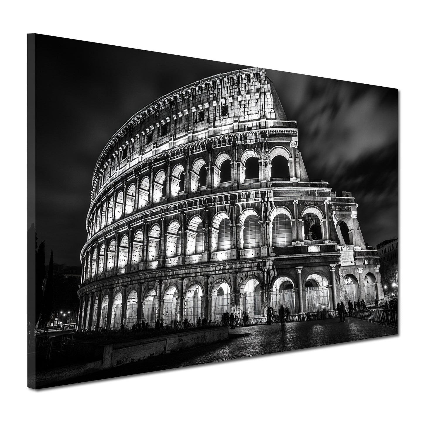 Wandbild Städte Rom Kolosseum Architektur Nachtaufnahme schwarz weiß