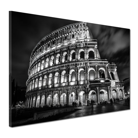 Wandbild Städte Rom Kolosseum Architektur Nachtaufnahme schwarz weiß