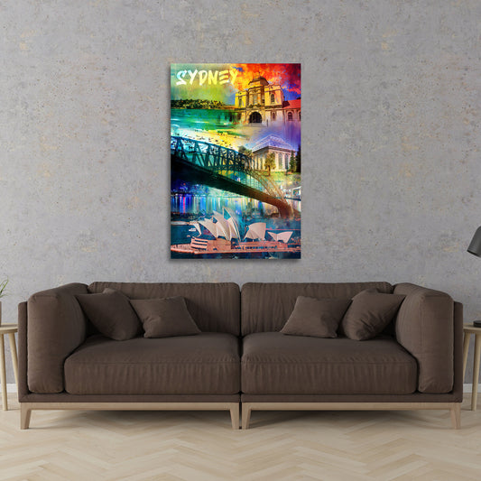 Sydney Oper Strand Brücke Architektur Wandbild