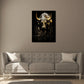 Wandbild Stier mit abstrakten Hintergrund Gold Style, Tiere