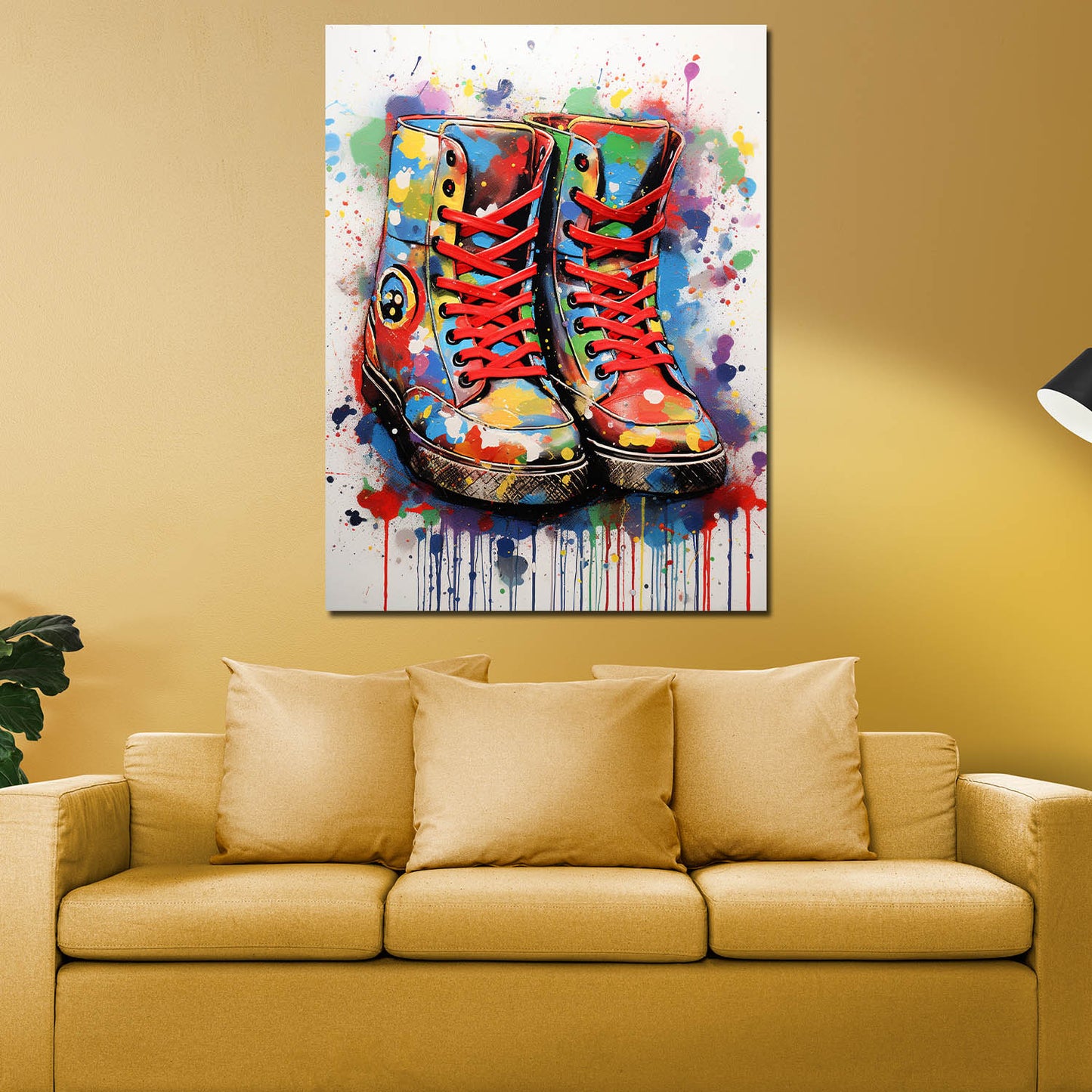 Wandbild Street Art Boots Graffiti