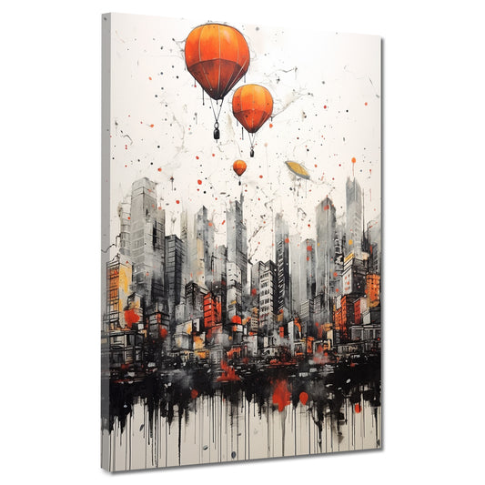 Wandbild Street Art City Style mit Ballons