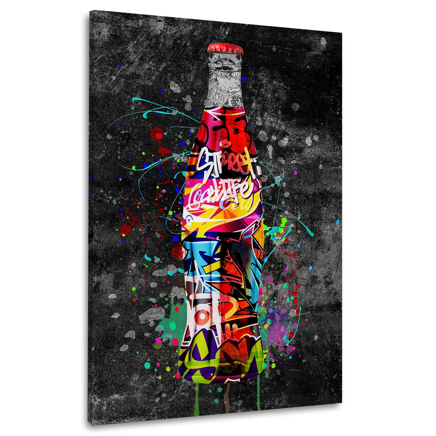 Wandbild Street Art Cola Flasche Graffiti Style