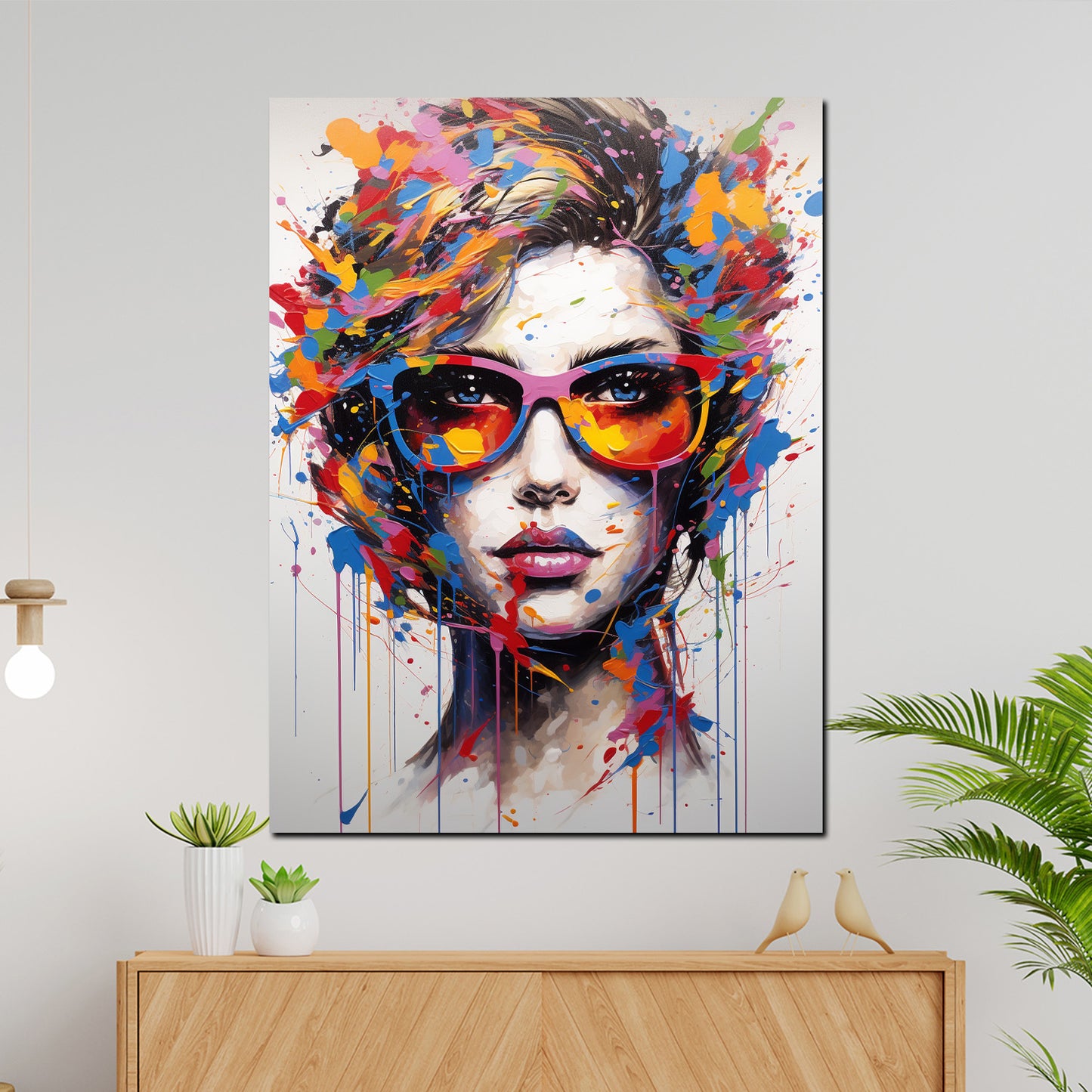 Wandbild Street Art Gesicht Frau Pop Art