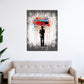 Wandbild Street Art Mann mit Regenschirm Abstract Style