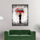 Wandbild Street Art Mann mit Regenschirm Abstract Style