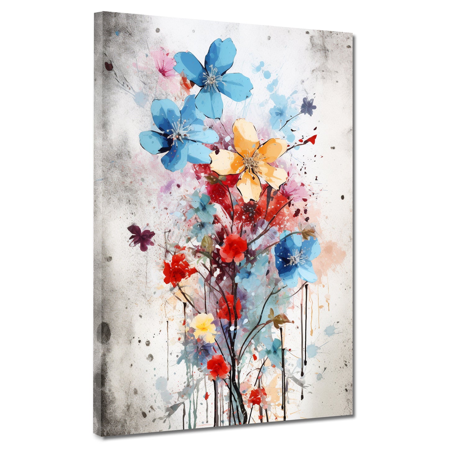 Wandbild abstrakt bunte Blumen Pop Art