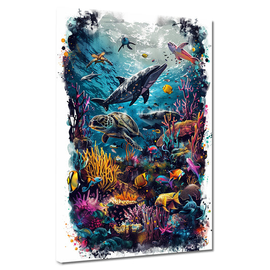 Wandbild Unterwasserwelt bunt Korallen Fische farbenfroh