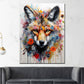 Wandbild Wolf Pop Art abstrakt mit Blumen