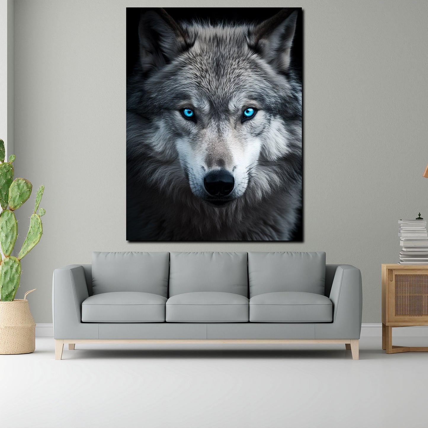 Wandbild Wolf frontal