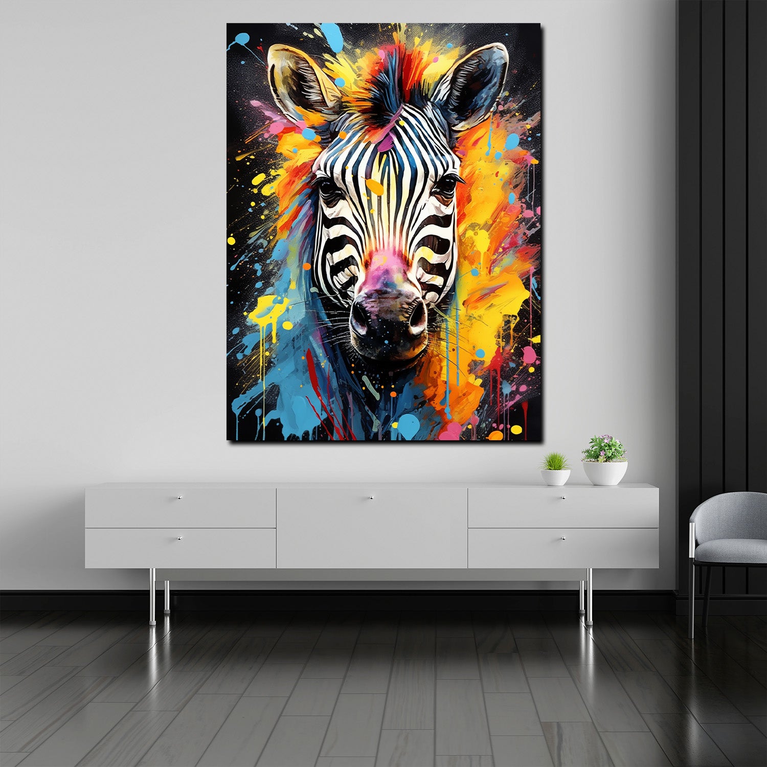 Wandbild Zebra abstrakt Pop Art