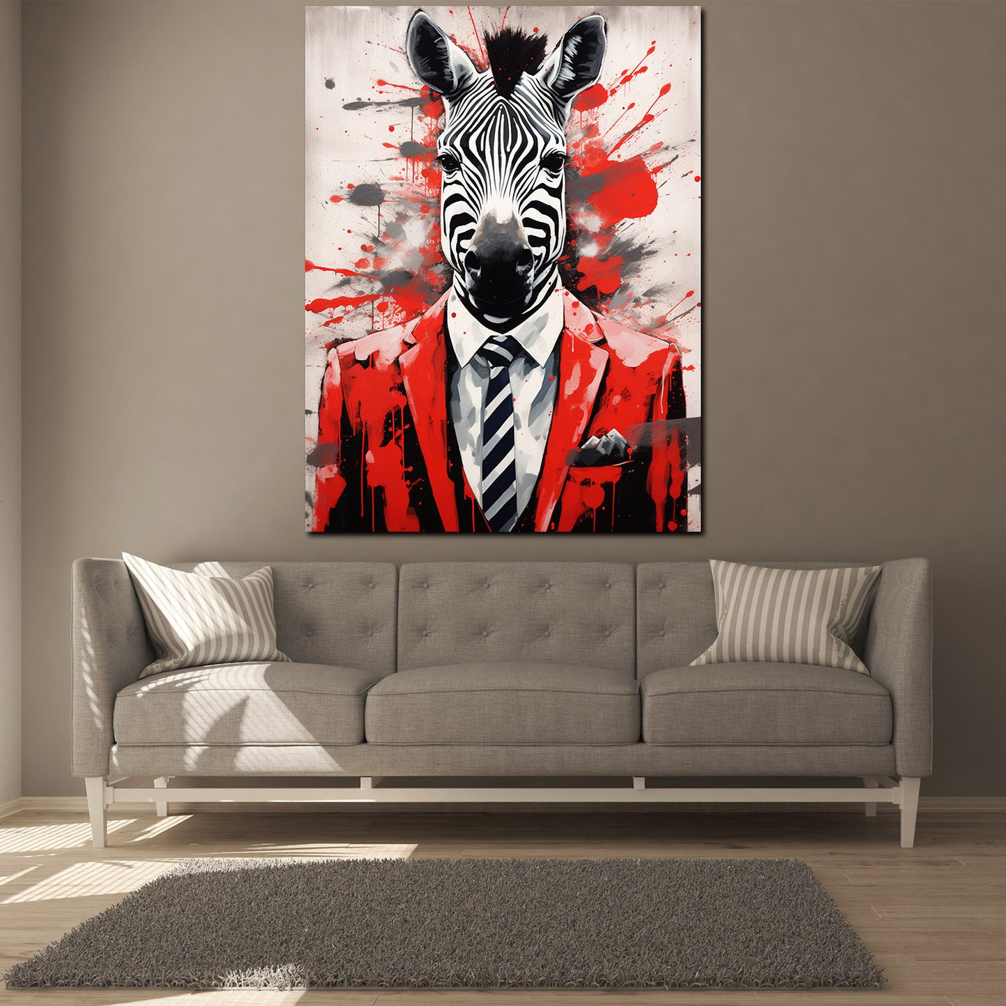 Wandbild Zebra abstrakt im Anzug Black Style