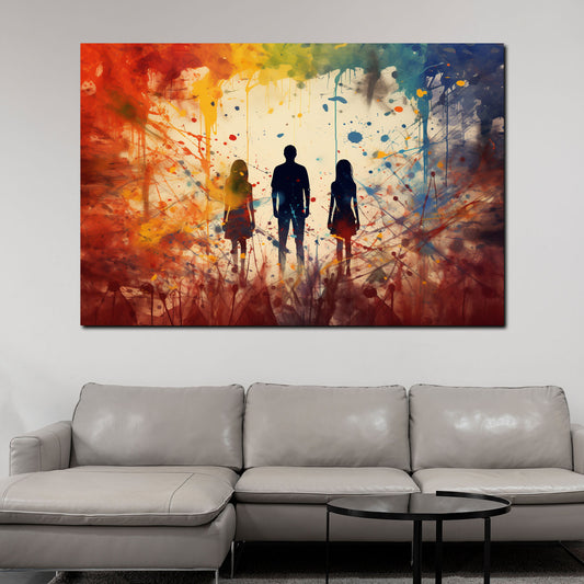 Wandbild abstrakt 3 Schatten Colour Splatter Style