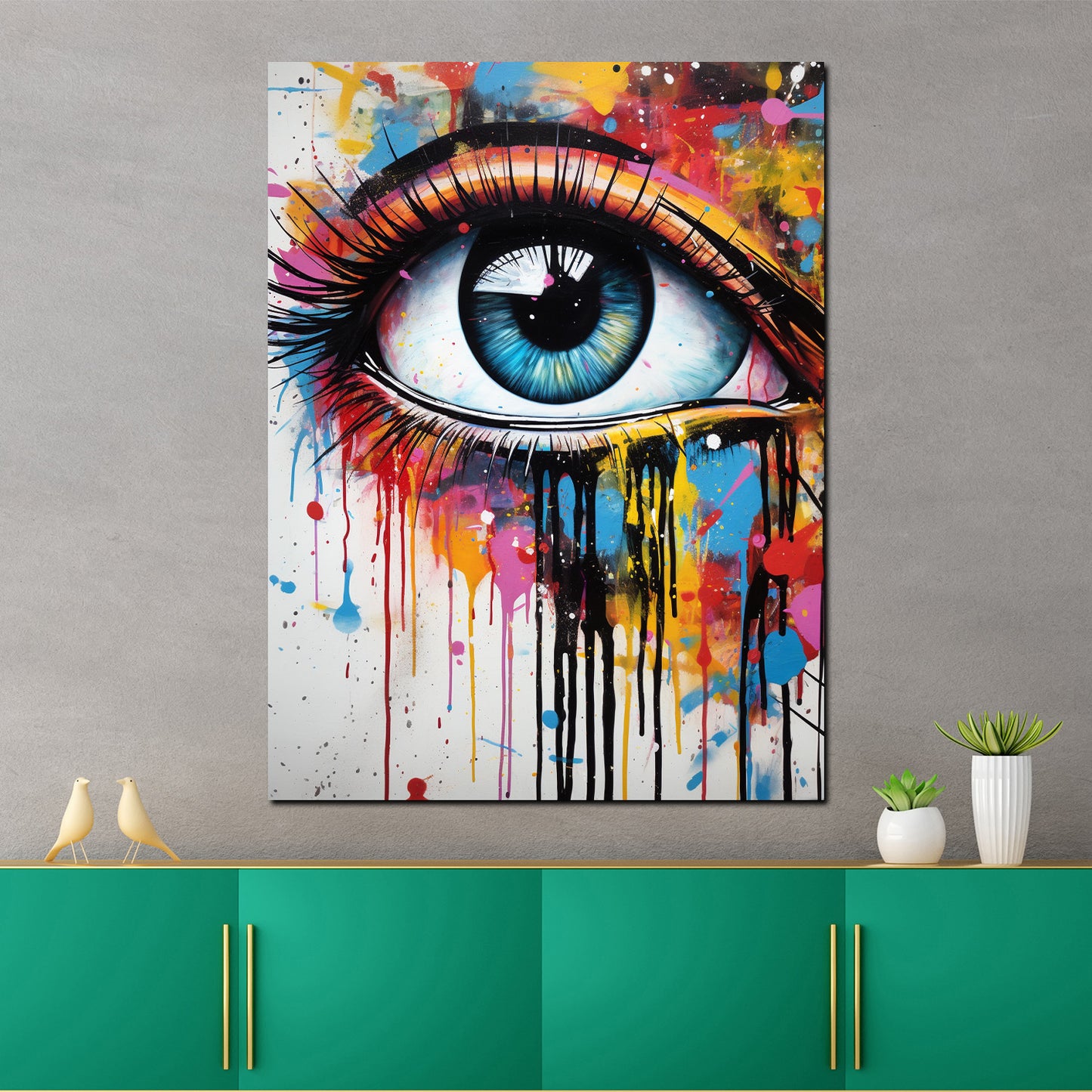 Wandbild abstrakt Auge Pop Art Bunt