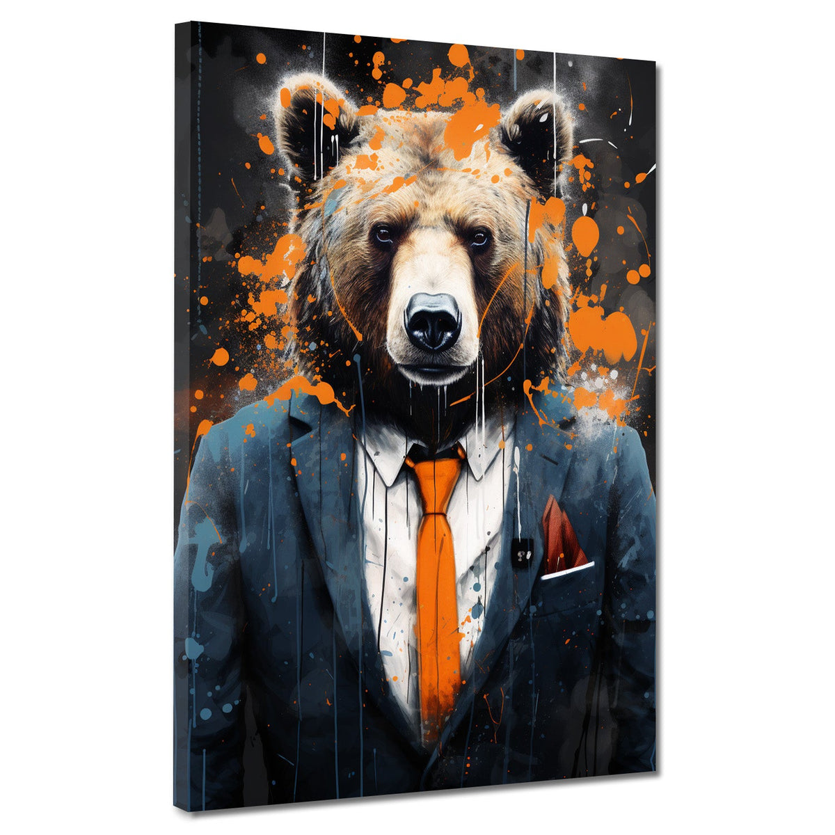 Bär im Anzug – Wandbild