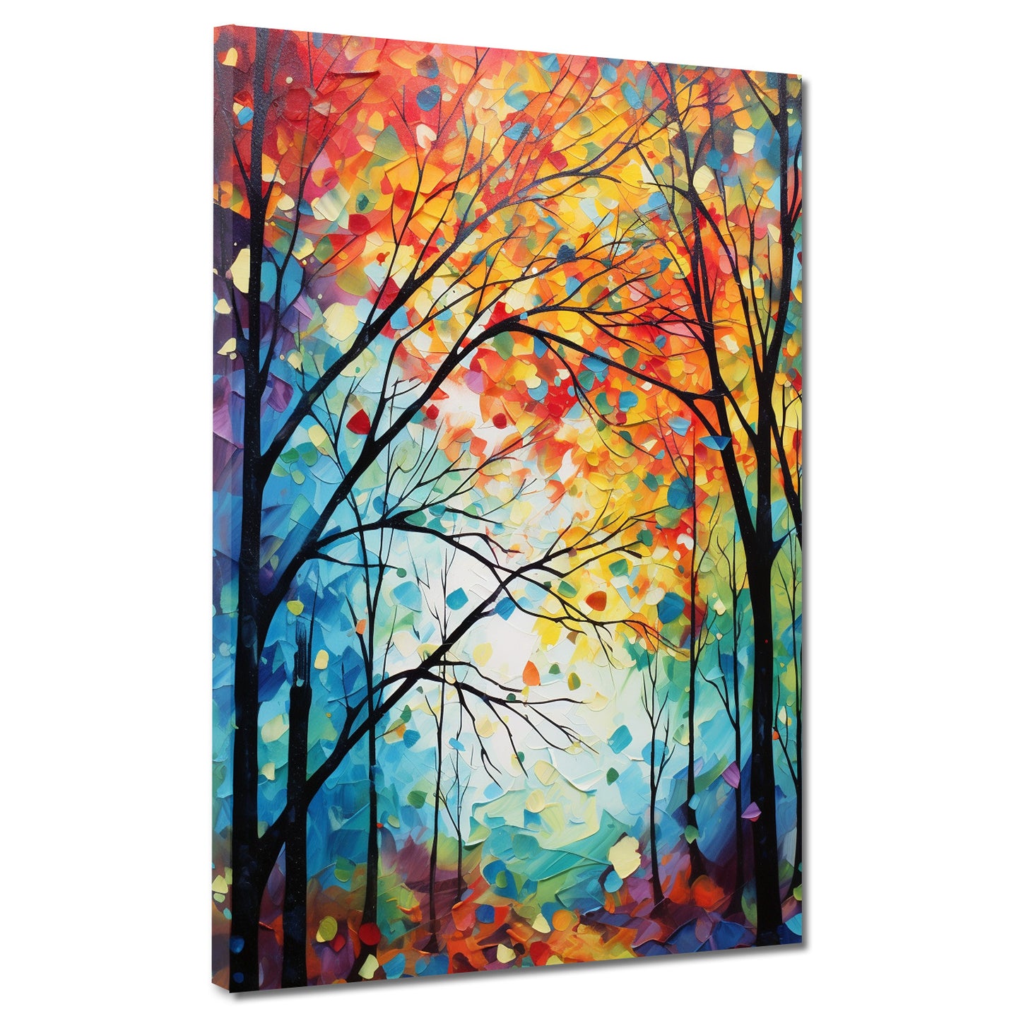 Wandbild abstrakt Bäume im Herbst Paint Style