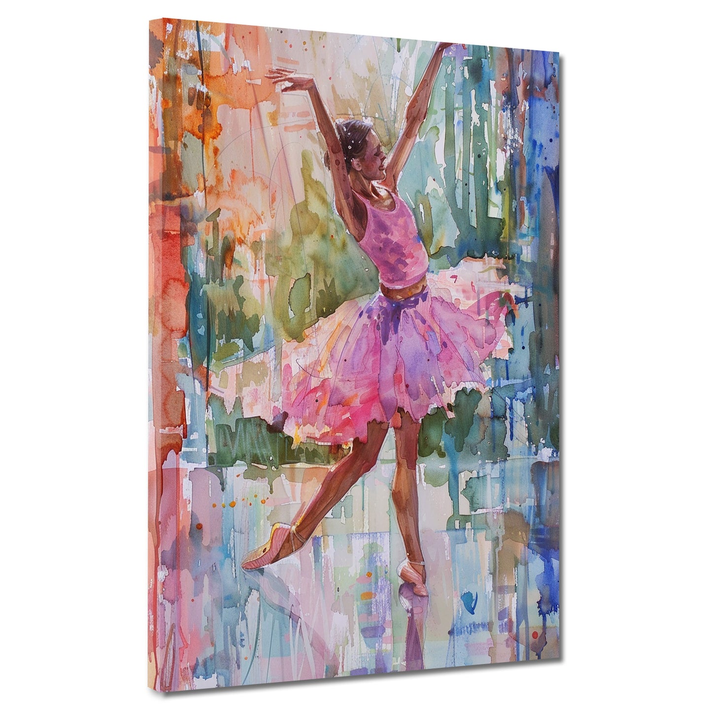 Wandbild abstrakt Ballerina in Aquarellfarben