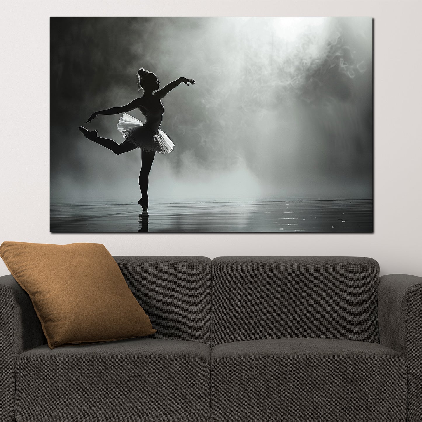 Wandbild abstrakt Ballerina in Schwarz-Weiß