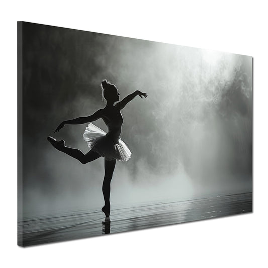 Wandbild abstrakt Ballerina in Schwarz-Weiß