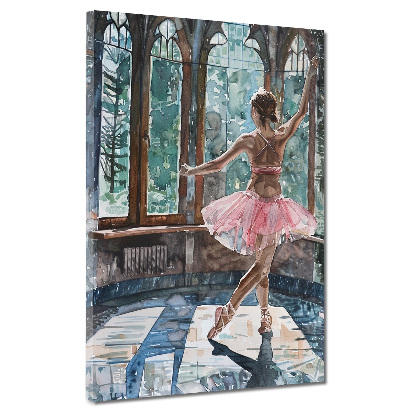 Wandbild abstrakt Ballerina in einem sonnendurchfluteten Raum