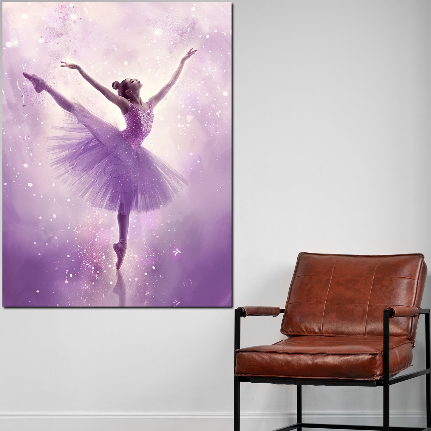 Wandbild abstrakt Ballerina in zartem Violett