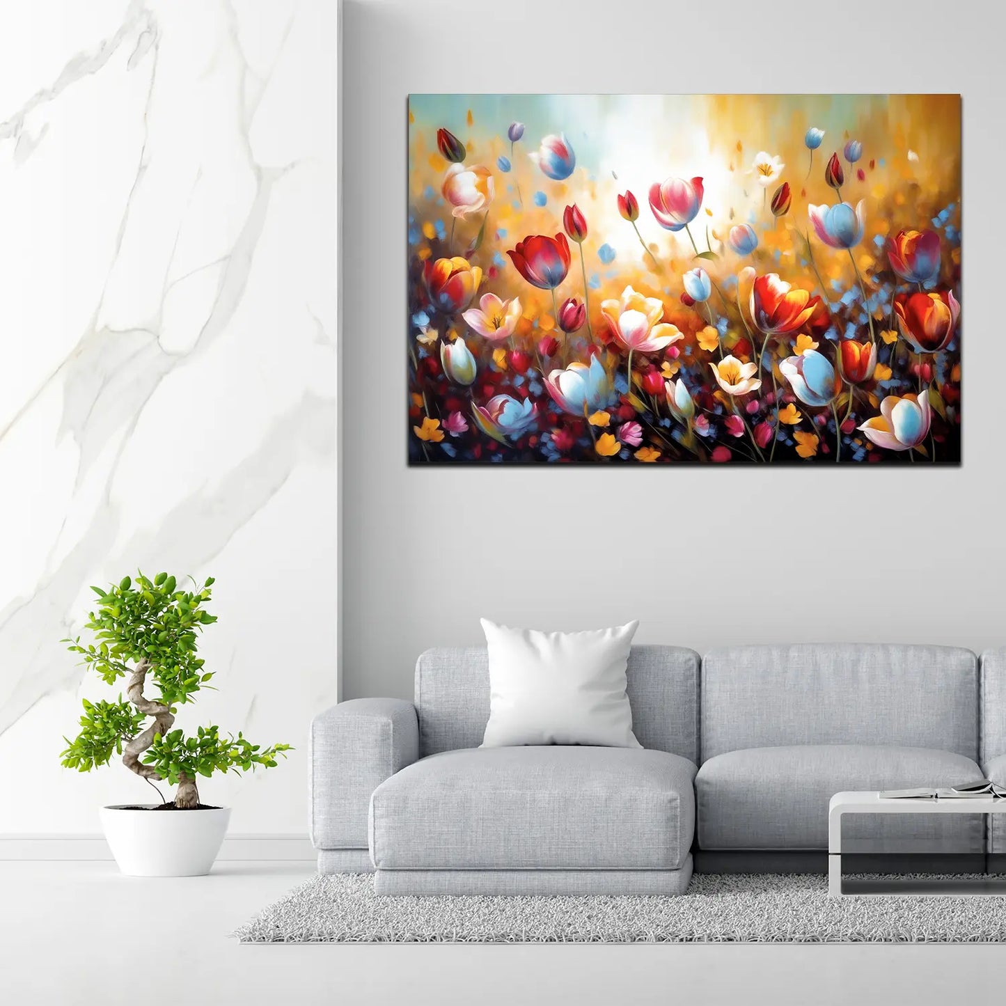 Wandbild abstrakt Blumen Paint Style