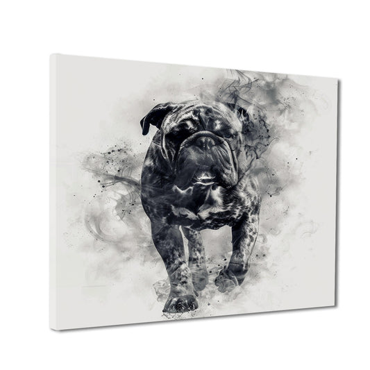 Wandbild abstrakt Bulldogge Rauchkunst