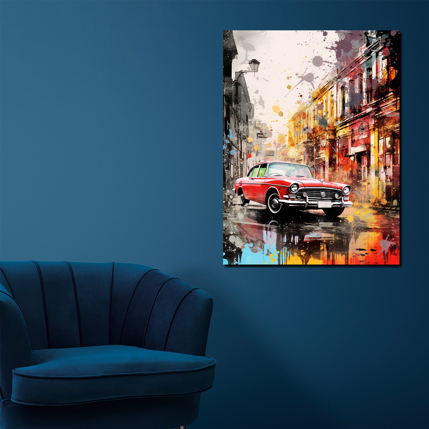 Wandbild abstrakt City Auto Oldtimer