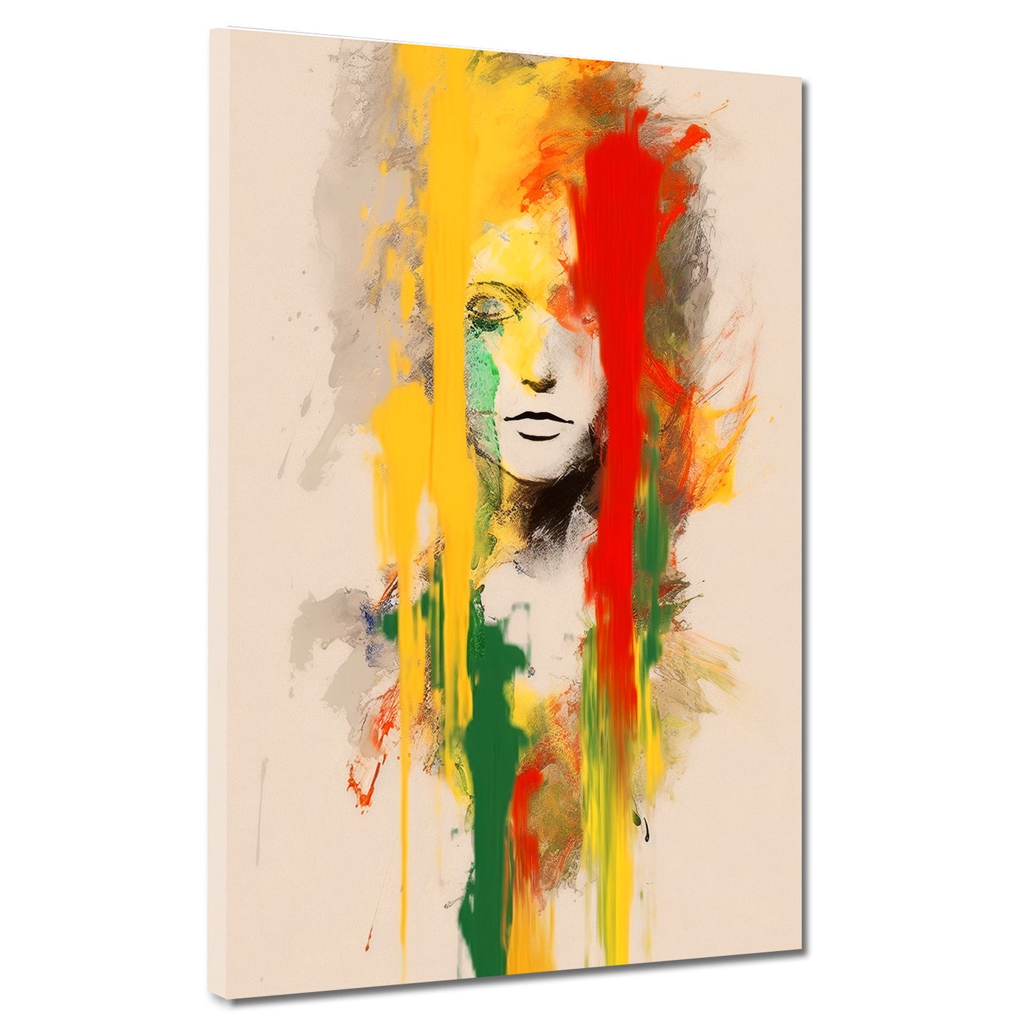 Wandbild abstrakt Face Yellow