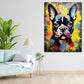 Wandbild abstrakt Französische Bulldogge Street Art Colour