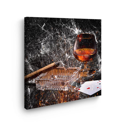 Wandbild abstrakt Glas Whiskey