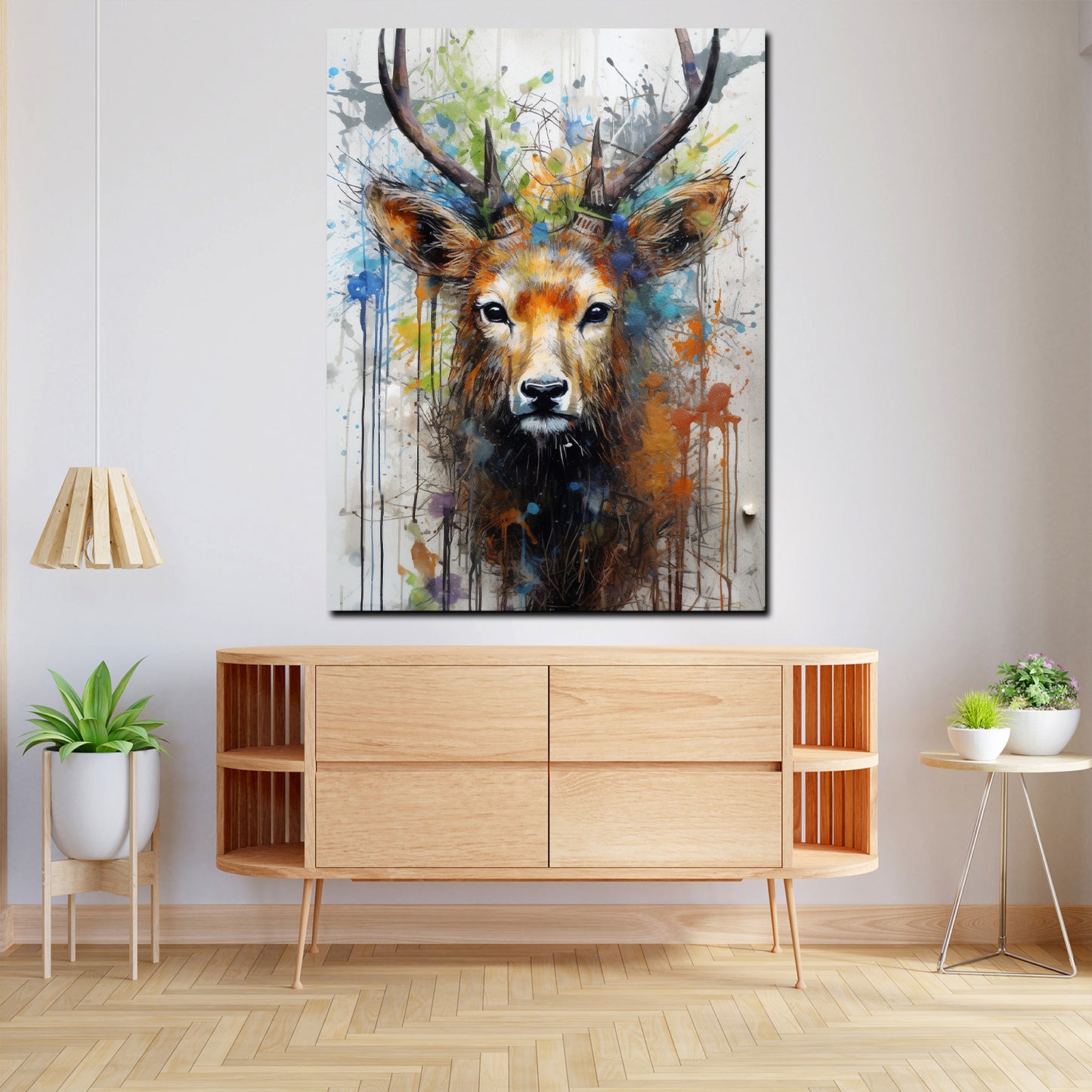 Wandbild abstrakt Hirsch Pop Art